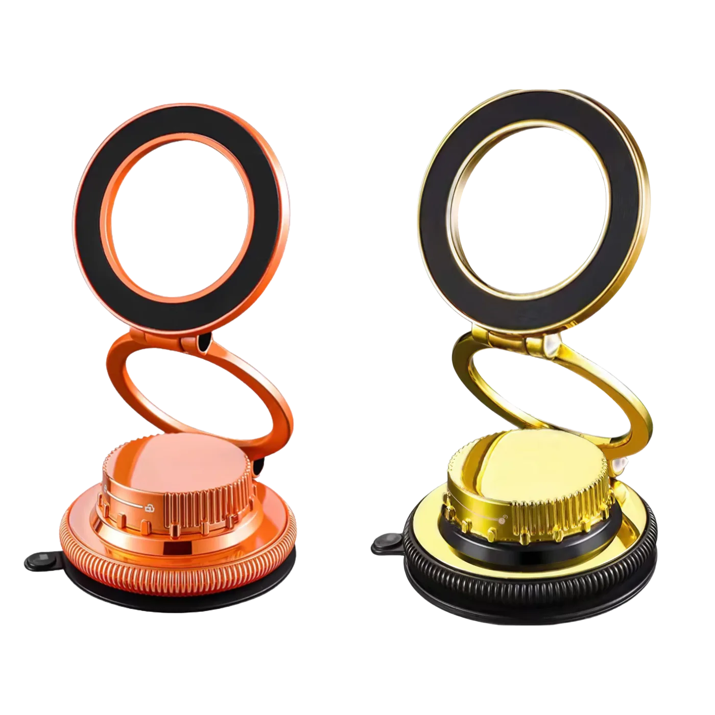 HD-1081 Magsafe Holder HD-1081 Style N52 with 17 Magnets ,4200 GS,360° Rotation, Suction cup, Vacuum lock, Golden