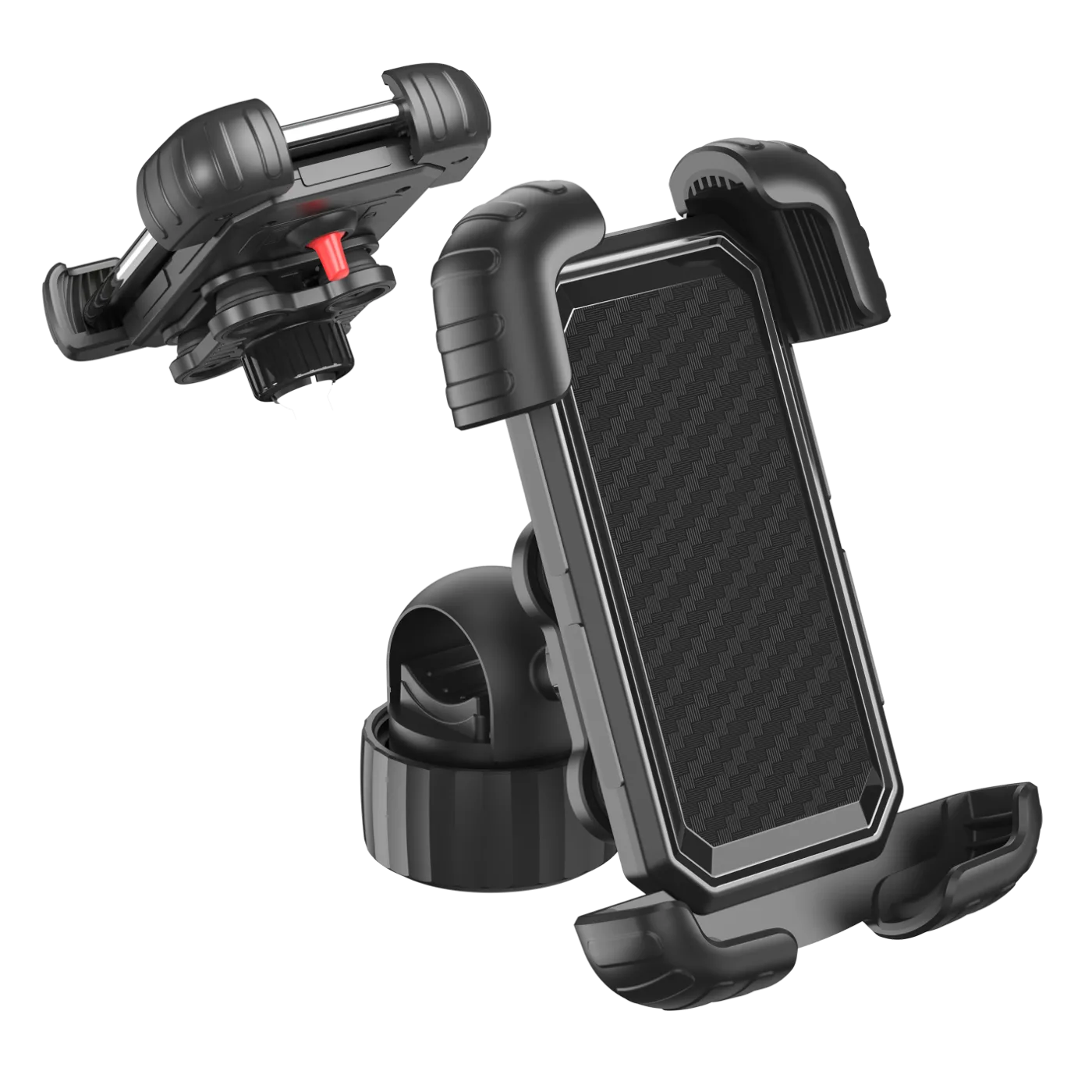 TE5199 Shockproof & Vibration Resistant Bicycle and Motorcycle Holder Phone Holder TE5199 for 4.5 - 7" Phones, Super Shock Absorption - Black