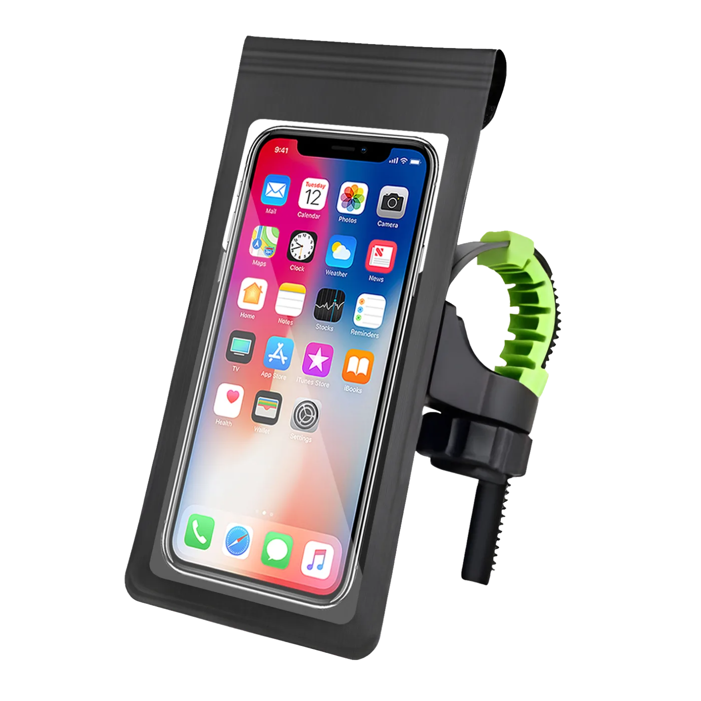 TR9375 Motorcycle Holder & Bicycle Holder TR9375 4-7" ,Waterproof IPX6 Bag ,15-28mm Hole